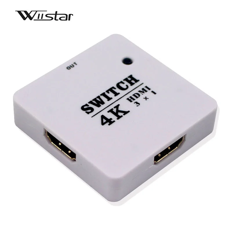 

Wiistar Mini 3 Port HDMI Switch 3x1 HDMI Switcher 3 input 1 output Splitter HDMI Port for HDTV 2160P Video