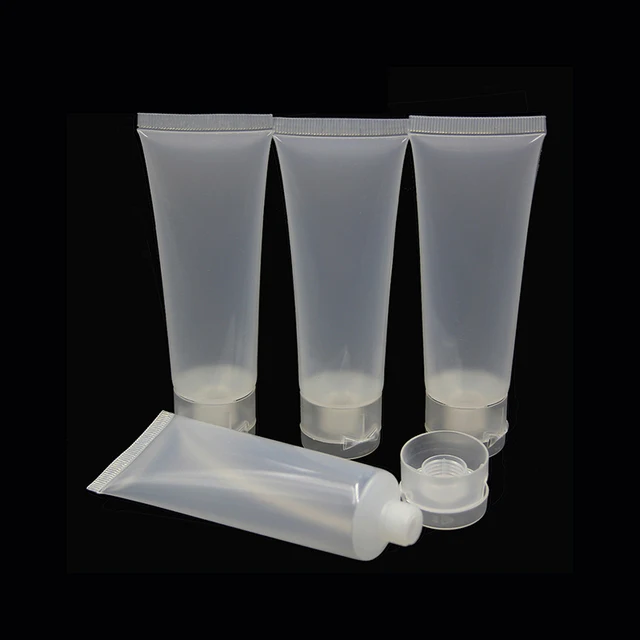 20pcs 50ml Empty Plastic Tube Clear Flip Cap Hand Cream Travel Bottles