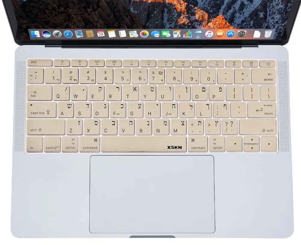 XSKN исреал иврит силиконовая клавиатура защитная пленка кожного покрытия для нового Macbook Pro 13 A1708(плоский ключ, без сенсорной панели) и Macbook 12