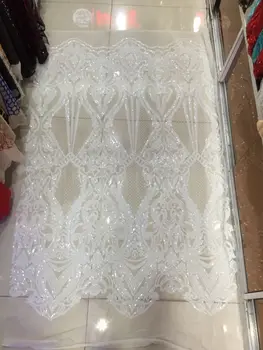 

Embroidered Lace African French Tulle Net Lace Fabric LJY-32001-7 Nigerian Lace Fabric with sequins