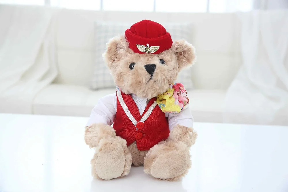 1 шт. 28 см милый пилот плюшевый мишка плюшевая игрушка капитан медведь кукла подарок на день рождения Детская игрушка кукла чучело игрушки для детей