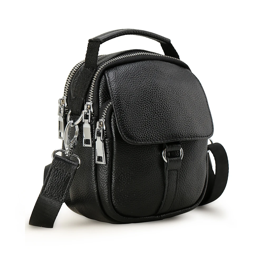 TIDING 2018 Fashion Real Leather Small Daypack Daybag Messenger Shoulder Bag Hand Bag Zipper ...