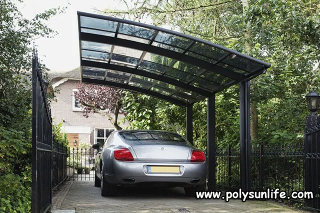 Sun life enkele aluminium carport met polycarbonaat dak