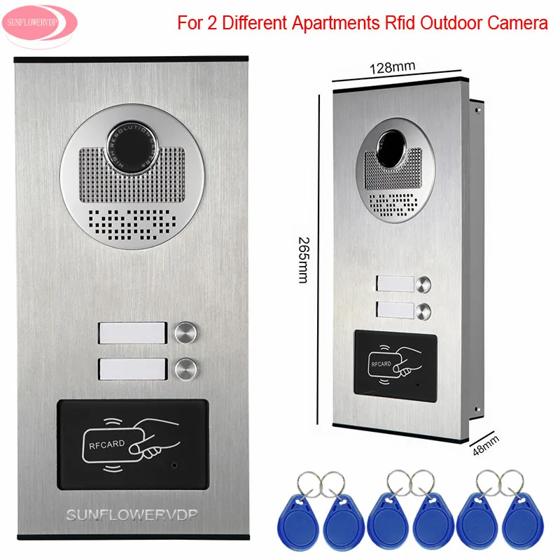 Video-Eye 2 Buttons For 2 Apartments Access Control Rfid Unlock Video Intercom Camera For Doorphone Outdoor CCD Camera Intercom Video-Eye 2 Buttons For 2 Apartments Access Control Rfid Unlock Video Intercom Camera For Doorphone Outdoor CCD Camera Intercom