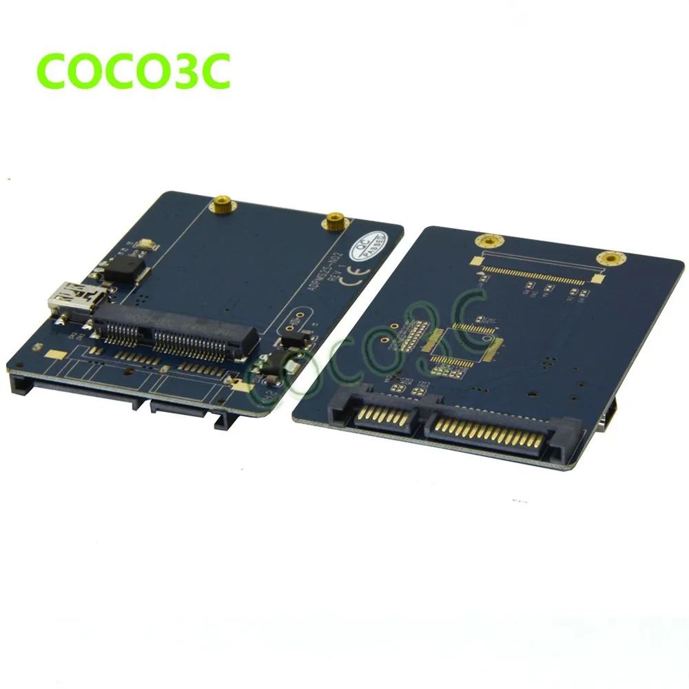 2 in 1 USB 2.0 to mini PCIe slot card for mini PCIe WIFI wireless network card Test Tool SATA to MSATA SSD adapter (4)
