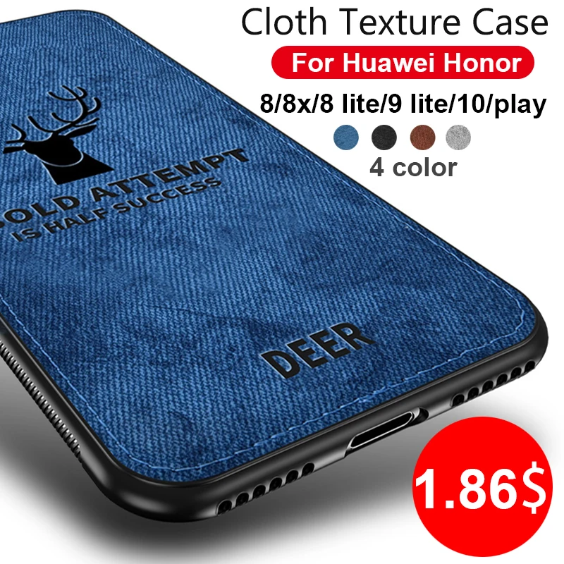 

Fabric Cloth Case Bumper On Honor 10 9 8 lite light lait 20 8x 8c play Protecective Case Cover On For Huawei Honer 10lite 9lite