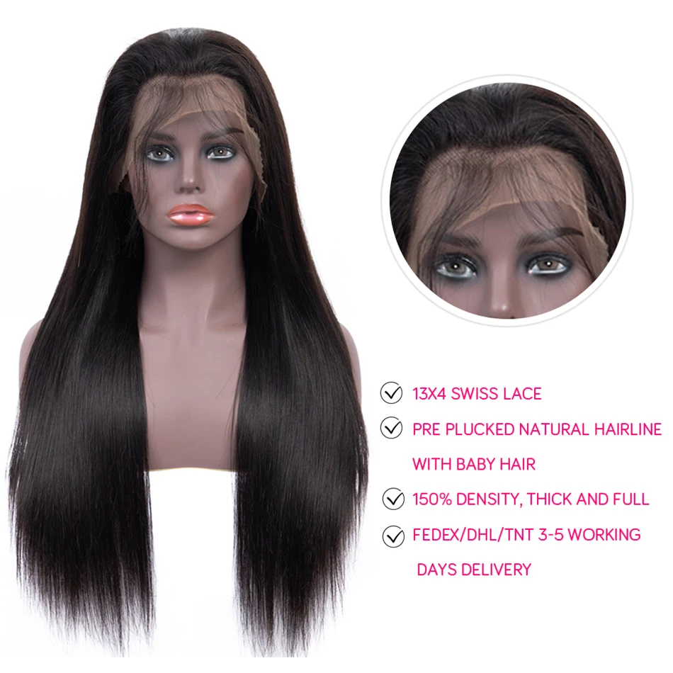 Lace Front Human Hair Wigs Brazilian Remy Hair Straight Lace Front Wig Pre Plucked Hairline For Black Women Hot Star Lace Wig