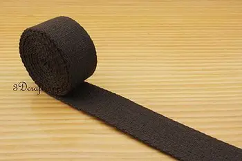 

5 yards 1.25 inch(32mm) heavy weight cotton webbing key fob strap dark brown ZD7