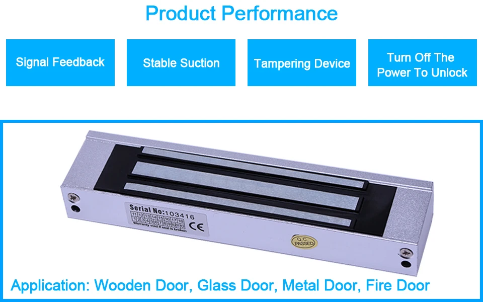 electric magnetic door lock 180kg