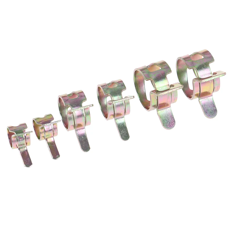 

10Pcs 7 11 14mm Fuel Spring Clip Vacuum Silicon Hose Clamp Autos Autos Spring Clip Fuel Oil Water Hose Pipe Tube Clamp