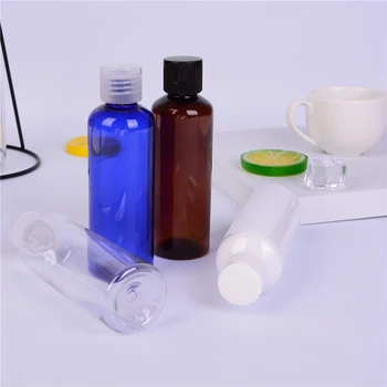 

100ml PET White Clear brown Blue Flip Bottles Travel Shampoo Lotion Cosmetic Container 1pc