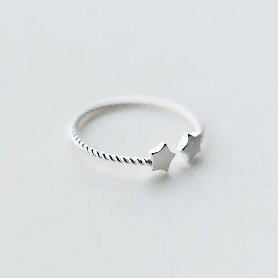 

Fashion Jewelry Women Solid 925 Sterling Silver Ring Band Kids Tiny Cute Ring Adjustable Female Stylish Plain Silver Finger Ring
