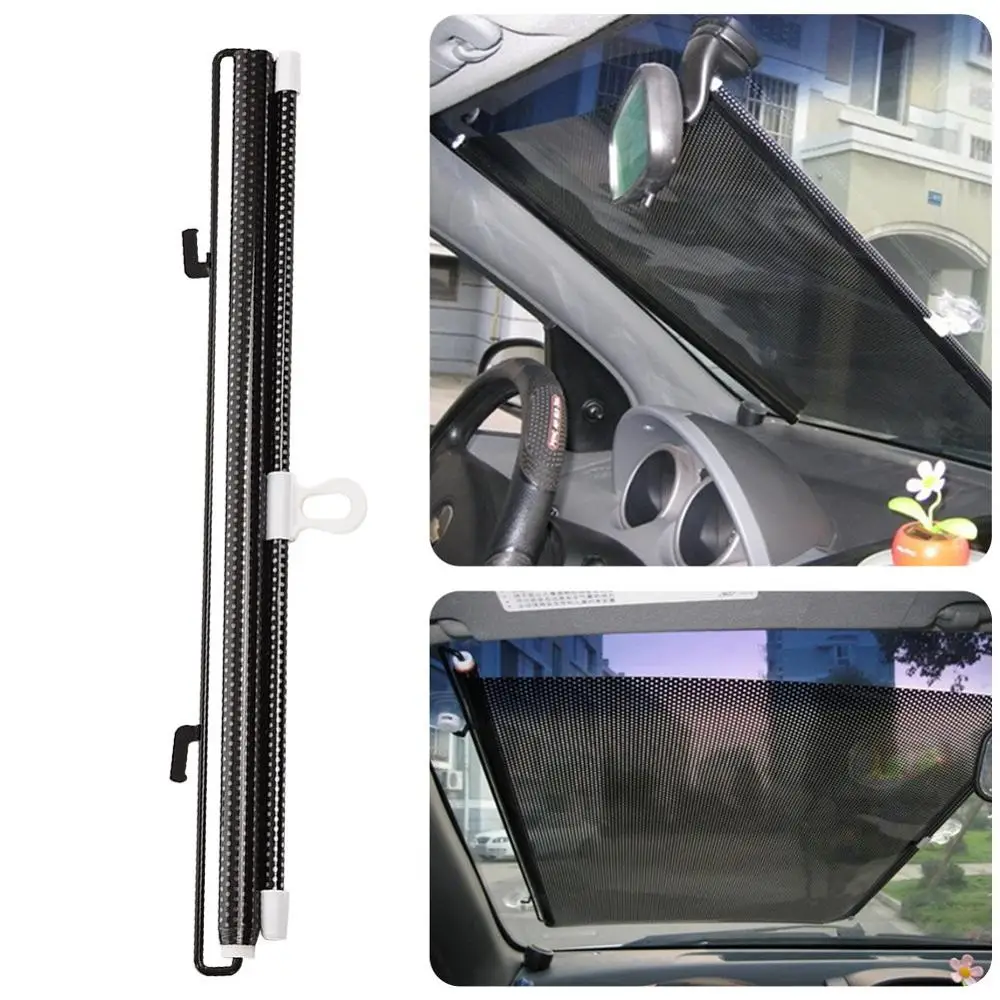 1PC 50*125 Auto Retractable Side Window Car Sun Shade Curtain Windshield Sunshade Shield Cover Mesh Visor Shield Cars