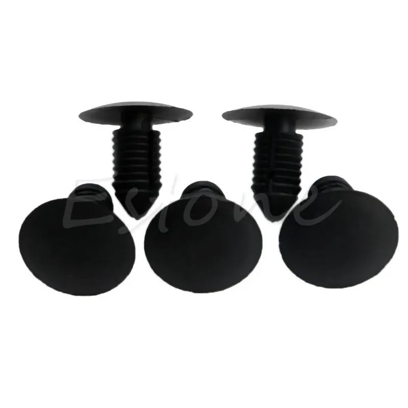 20Pcs 10mm Car Bumper Fender Plastic Rivets Hole Black Fasteners for