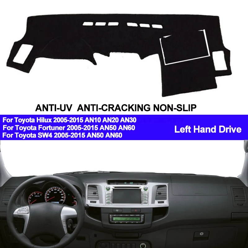 TAIJS Car Dashboard Cover Dash Mat For Toyota Hilux SW4 Fortuner 2005