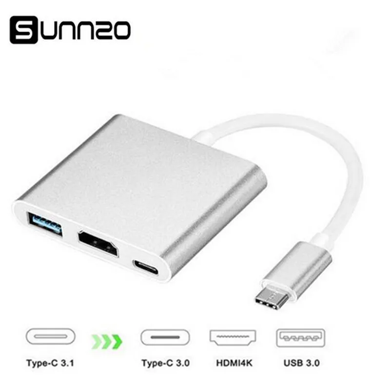 Type C to HDMI Adapter USB-C To HDMI+USB 3.0+USB-C Charging Port Converter Multiport Hub 4K 2K For Macbook Chromebook Dell XPS13 Type C to HDMI Adapter USB-C To HDMI+USB 3.0+USB-C Charging Port Converter Multiport Hub 4K 2K For Macbook Chromebook Dell XPS13