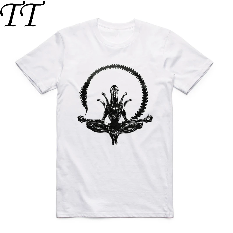 

2019 S-XXX Men Alien Print T-shirt Short sleeve O-Neck Casual Summer fashion Swag Aliens Cool Tshirt