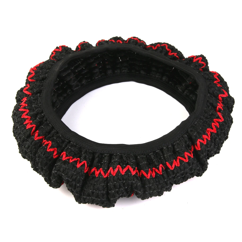 

Non-slip Ice Silk Car Steering Wheel Cover Vehicle Grips Skin Universal blk Steering Wheels Accessories for 38cm / 14.96 inch