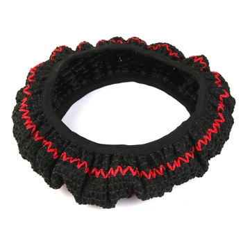 

Non-slip Ice Silk Car Steering Wheel Cover Vehicle Grips Skin Universal blk Steering Wheels Accessories for 38cm / 14.96 inch