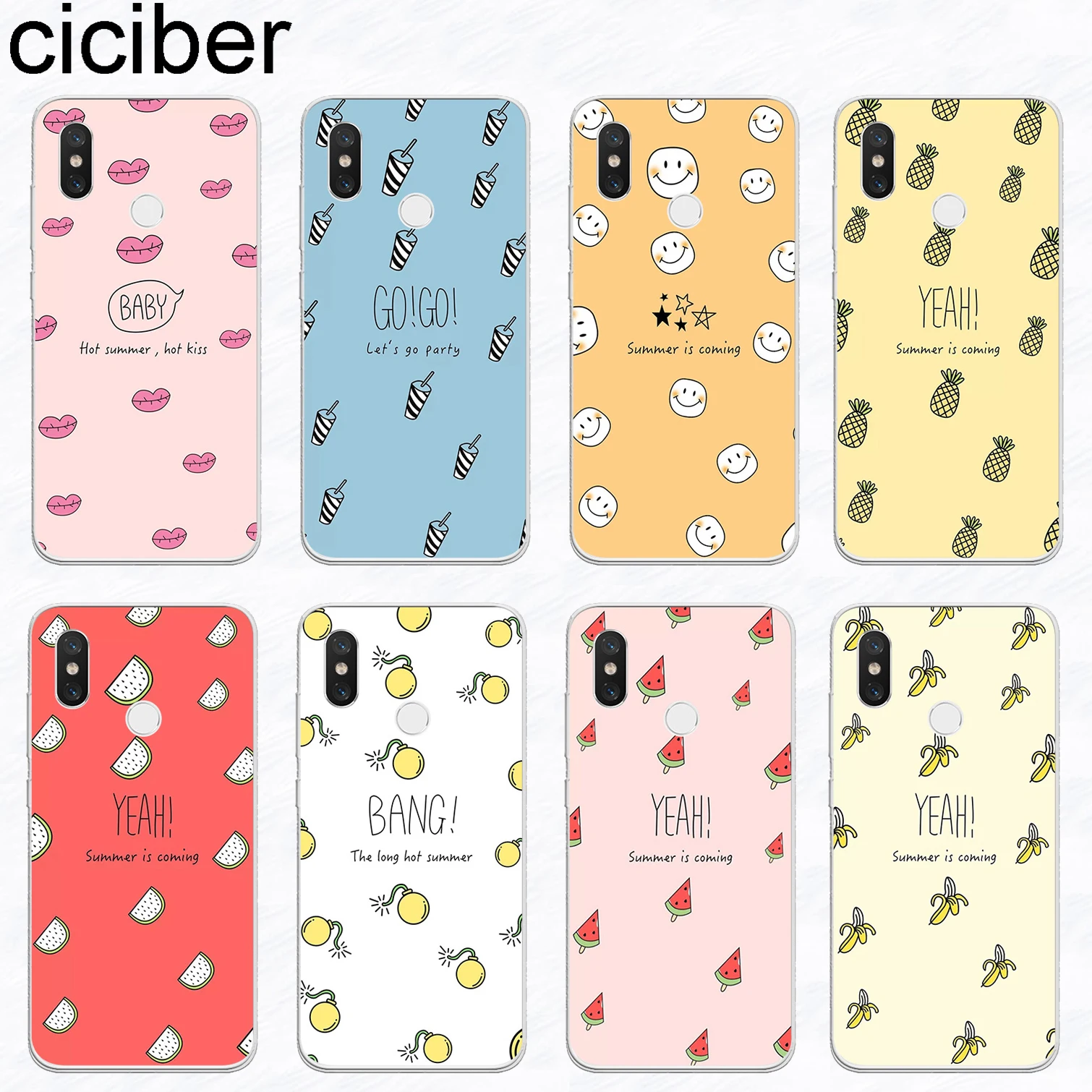 

ciciber Cute Fruit for Xiaomi 9 8 6 5 A2 A1 X 5C 5S Plus Lite SE Poco Phone F1 Soft TPU Case for Xiaomi MIX MAX 3 2 2s Pro Funda