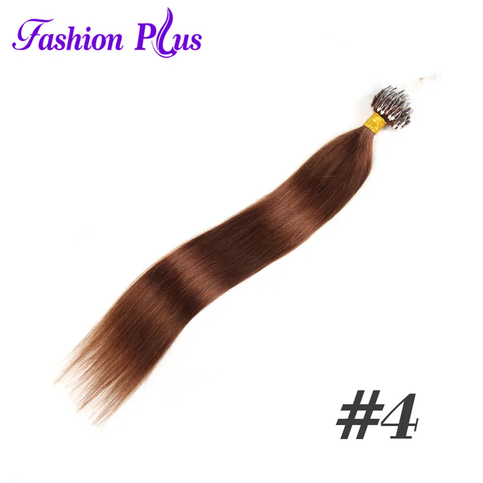 #4 Fashion Plus, волосы для наращивания на микро-петлях, блонд, волосы remy, цветные пряди волос, 18-24 дюйма, волосы для наращивания с микро-бусинами, 1 г/прядь 100 г - Цвет: #4