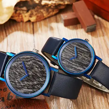 

Creative Wood Watch Men Women Blue Wood Watches Couple Wrist Watch Lover Clock Natural Marble Wave Wooden Dial Wristwatches