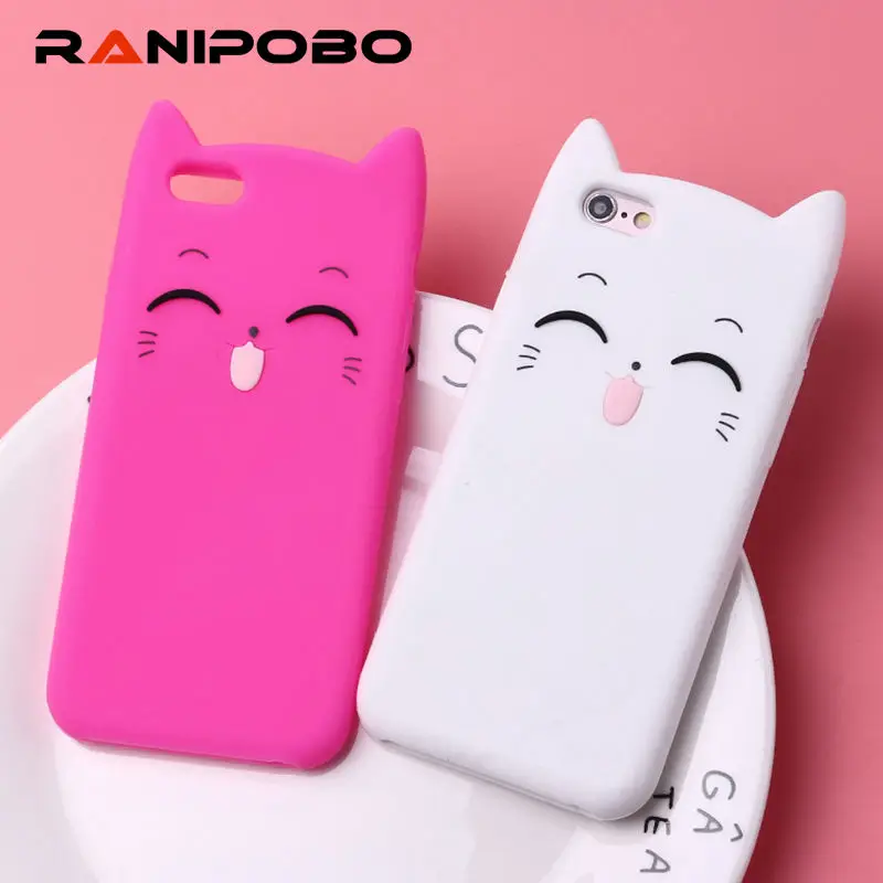 

Cute Cartoon Lovely cat Phone Case For iPhone X 5 5S SE 6 6S Plus 7 7Plus 8 8Plus Fashion Ultra thin Soft TPU Clear Back Cover