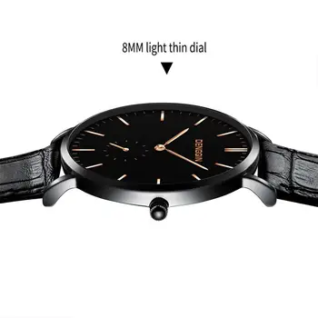 

2019 Simple Ultra-thin Dial Men Watch Luxury Quartz Watches Casual Leather Strap Business Men Watch Wrist Watch reloj hombre