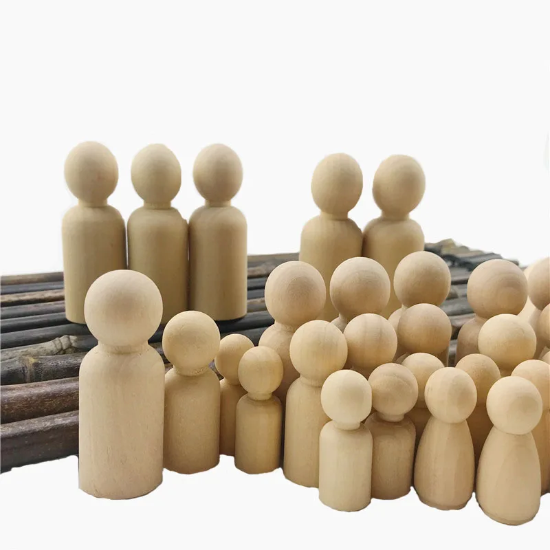 32 шт. девочка/мальчик (35 мм 43 мм 55 мм 65 мм каждый тип 8 шт.) натуральная деревянная СЕМЬЯ DIY Waldorf игрушки блоки обучающая игрушка для детей
