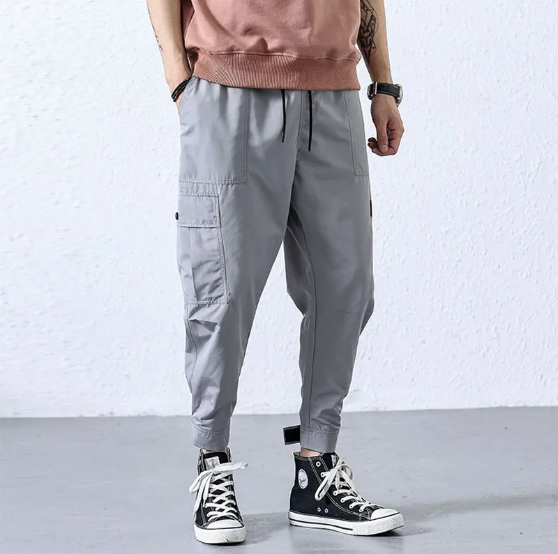 Мужские штаны-шаровары с несколькими карманами, модные брюки для досуга, брюки-карго в стиле хип-хоп, уличная одежда - Цвет: Серый