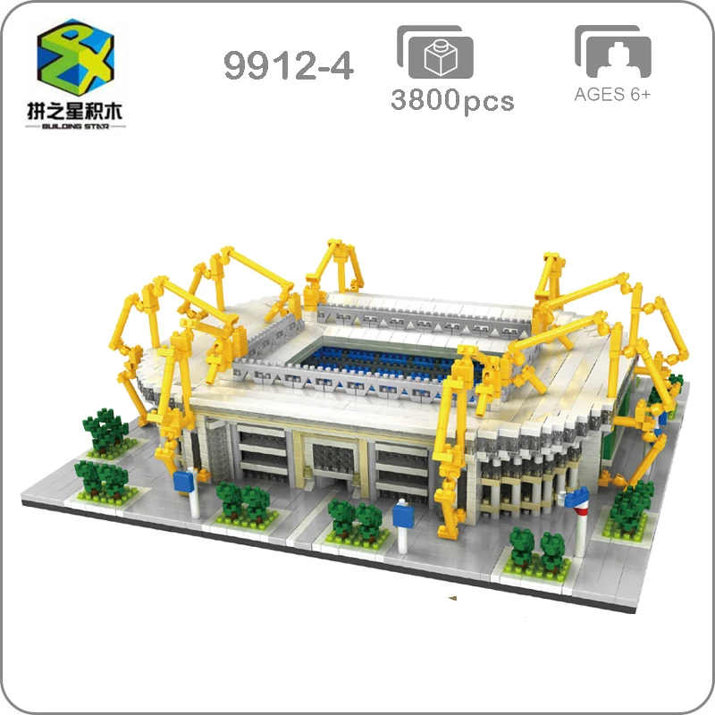

2019 Borussia Dortmund Football Club Signal Iduna Park Stadium 3D Model DIY Mini Diamon Building Blocks Toy Gift Collection