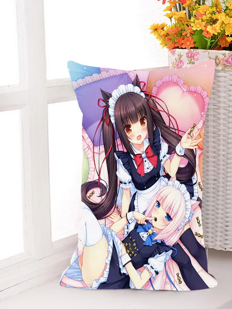 Neko Para Anime Manga Two Sides Pillow Cushion Case Cover 