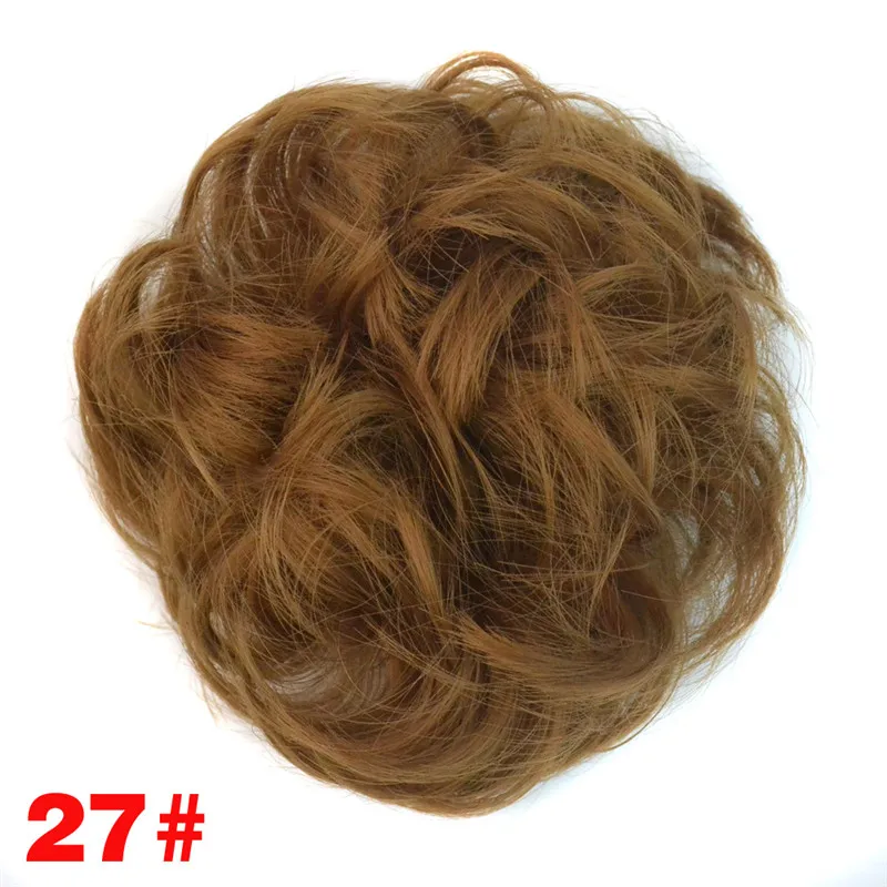 LNRRABC распродажа, женские, дамские, девичьи головные уборы, синтетические волосы, шиньон, эластичные волосы, пучок для наращивания, кудрявые, резинки, пряди для волос - Окраска металла: 27