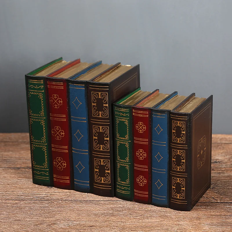 Европейская ретро коробка для хранения в форме книги коробка для хранения поддельная книга деревянная шкатулка для ювелирных изделий офисное украшение секретная коробка для хранения