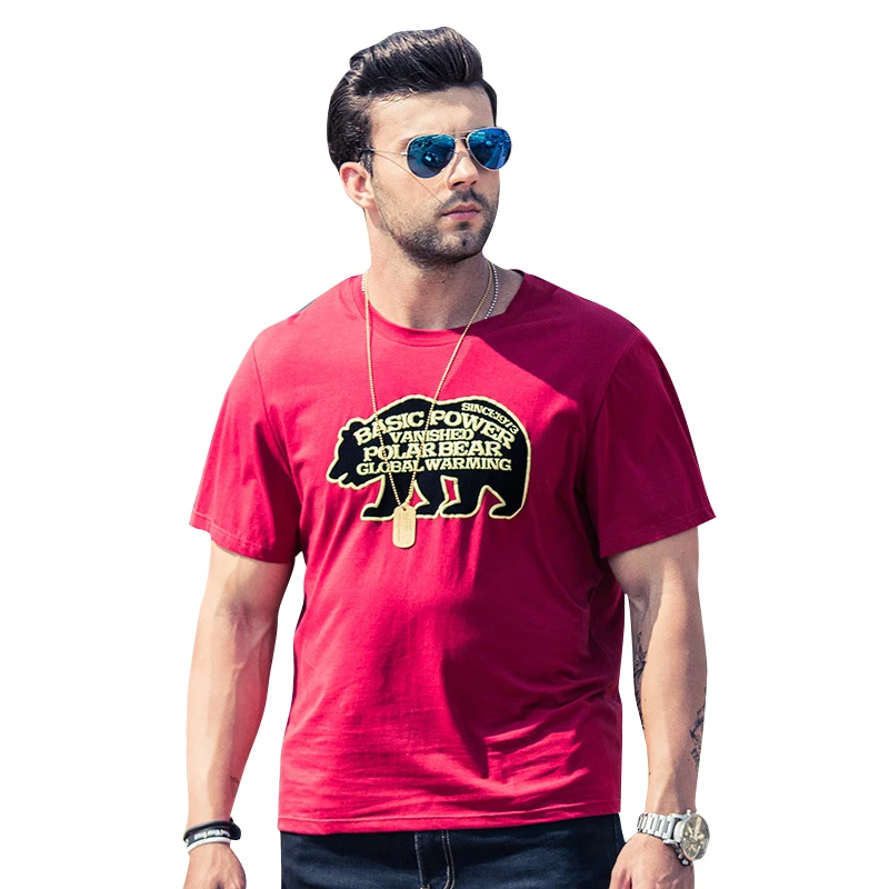 Fashion Brand Men T shirt Plus Size XL 6XL Short sleeved T shirt Men