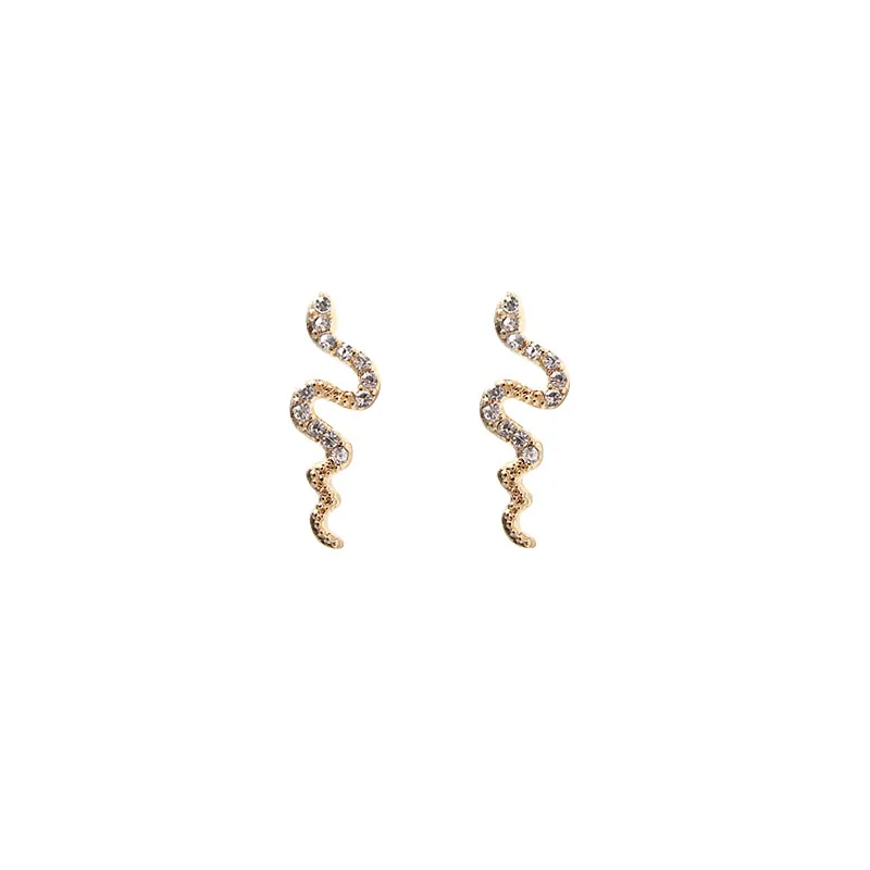 

Hot Selling Boho Crystal Snake Stud Earrings For Women Ear Eardrop Girls Jewellery Ophidian Serpent Toxicophidia Earring
