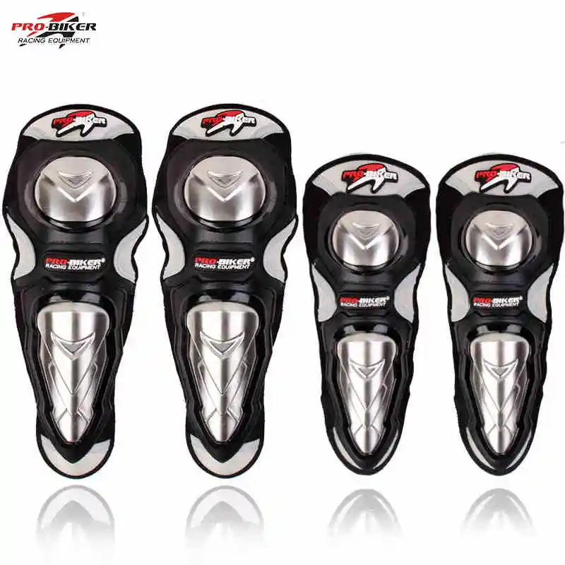 

4 Pcs/Set Pro-Biker Combination Motorcycle Knee&Elbow Protector Racing Guards Protective Gears Moto Equipment