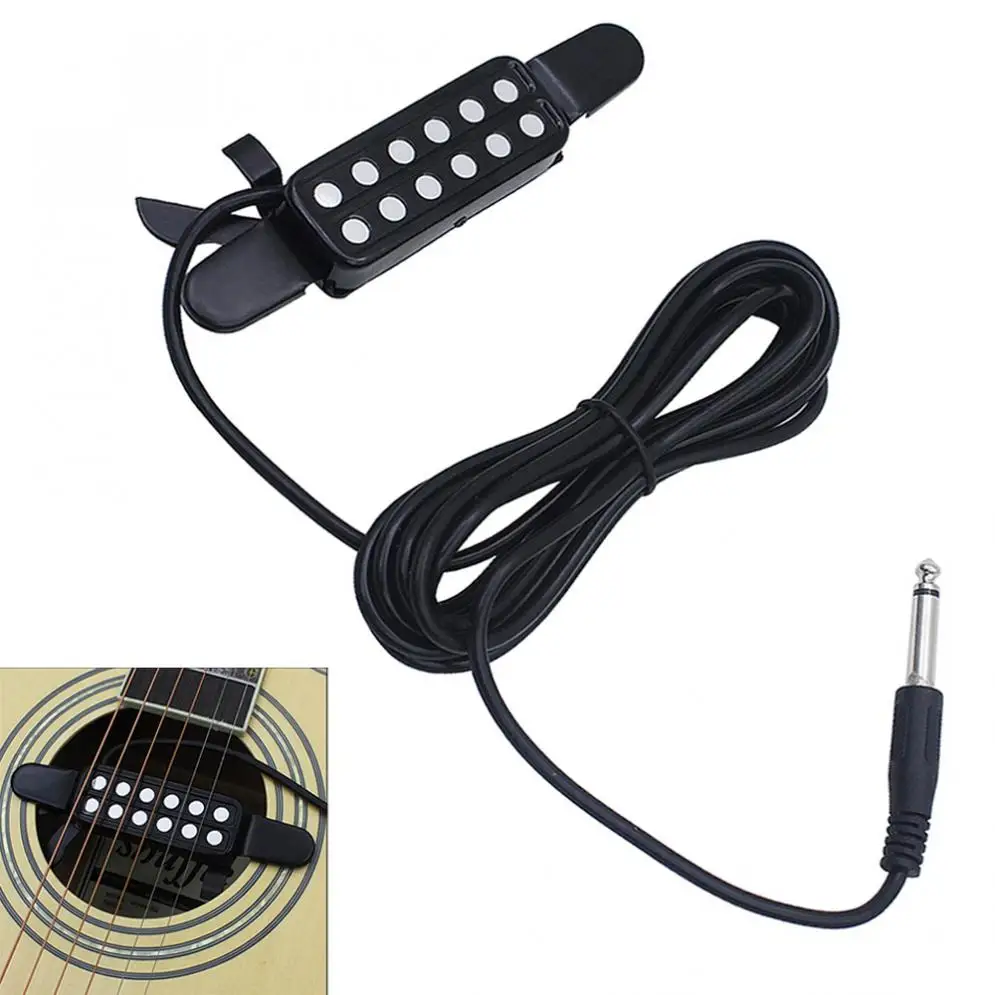 12 Hole Guitar Sound Hole Pickup Metal Sound Pick-up Transducer Amplifier for Acoustic Classical Folk Guitar Musical Instruments
