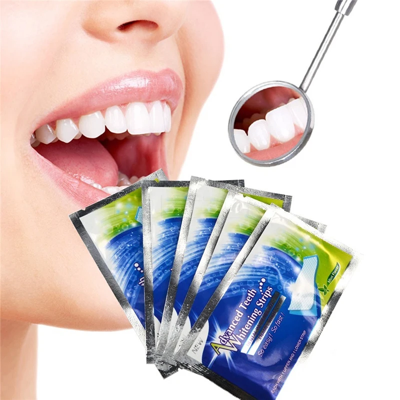 28Pcs/14Pair 3D White Gel Teeth Whitening Strips Oral Hygiene Care