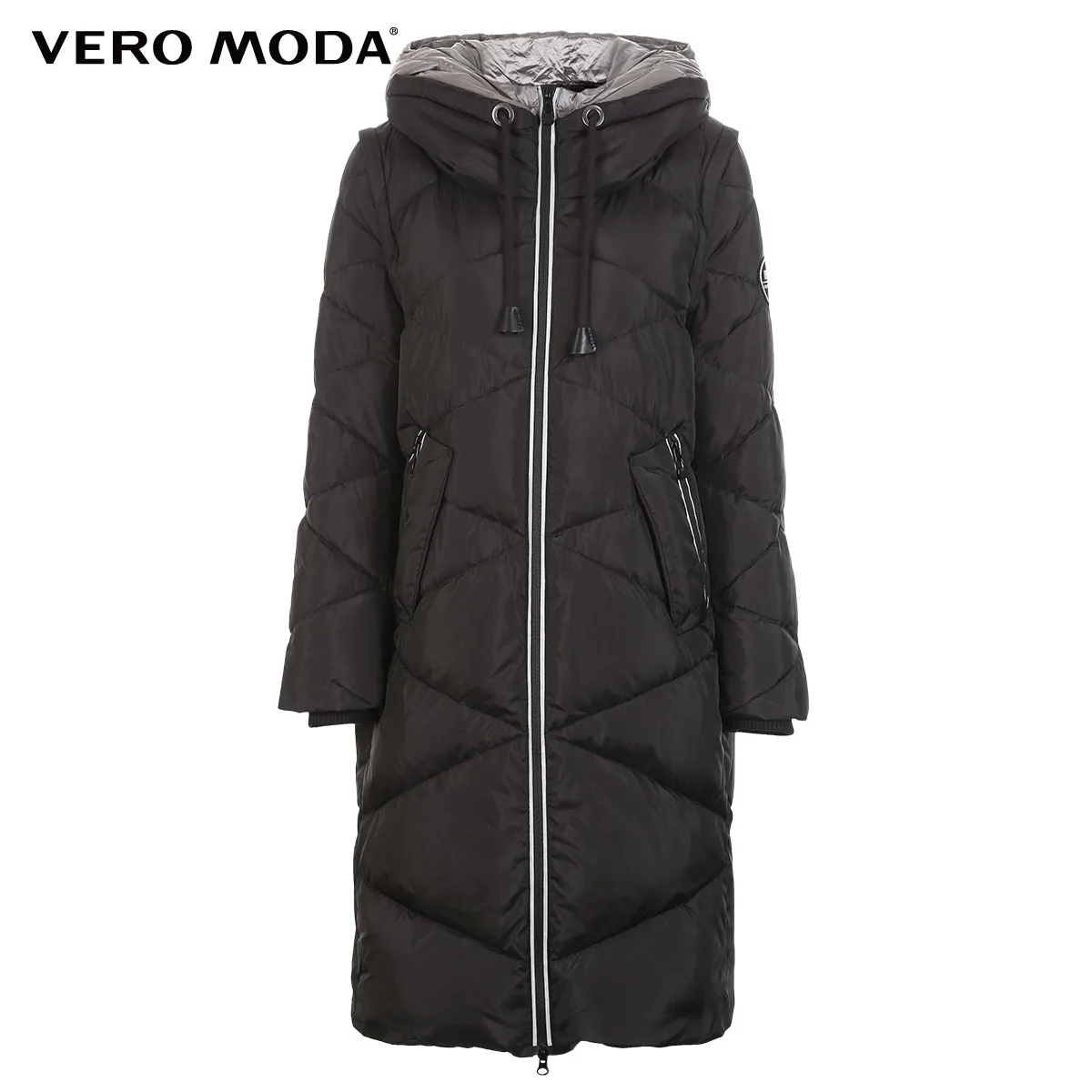 Vero Moda пуховик женский О товаре Новинка Верхняя одежда с капюшоном съемные рукава шнурок длинный пуховик | 318412525