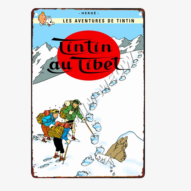 10 Tintin Catoon Movie Tin Sign Metal Plate Vintage Wall Art Poster Iron Painting Bar Coffee Kids Room Wall Craft Home Decor WY66 - Цвет: 10