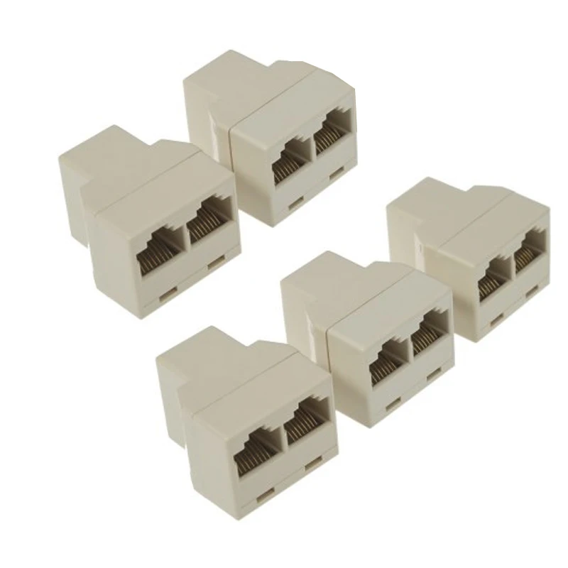 5Pcs/lot RJ45 1 RJ45 Female to 2 RJ45 Female Network LAN