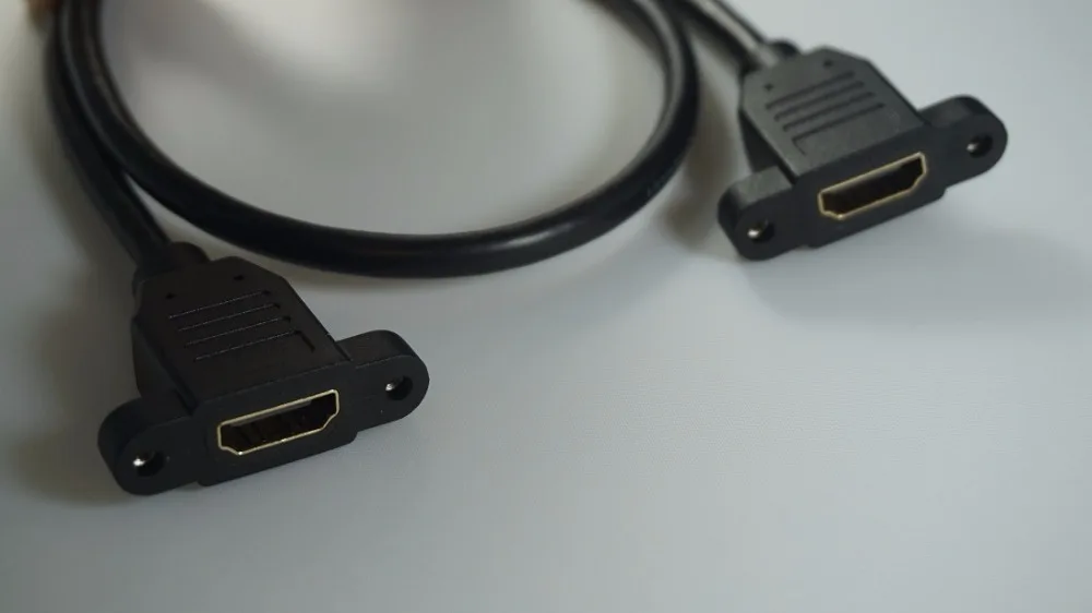 

Connector adaptor HDMI cable A type 1.4 version 19pin Female to Female Extension Cable Screw Hole Lock Panel Mount Cable 500mm