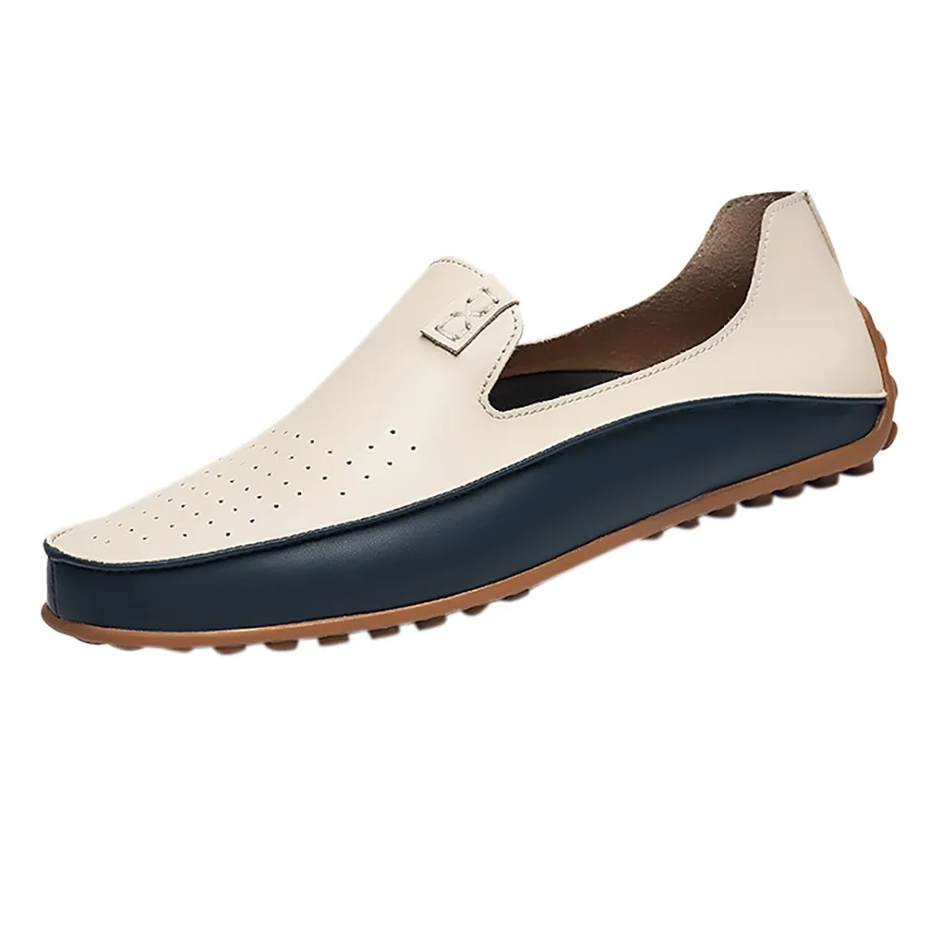 

Jaycosin casual shoes spring men's leather shoes fashion set foot peas driving shoes light walking mesh breathable shoes