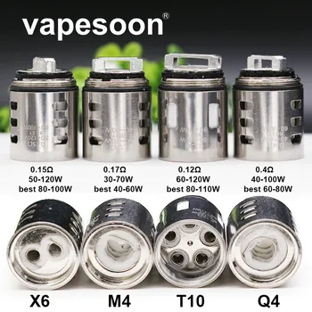

vapesoon V12 Prince-M4/Q4/X6/T10 Replacement Coil Head Atomizer Core fit for SMOK TFV12 Prince Tank Mag 225w TC Kit 1pcs