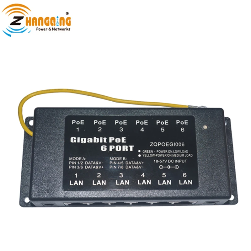 

Gigabit PoE Injector 48V 24V 802.3af/at PoE Panel Ethernet To Any Switch IP Camera IP Phone