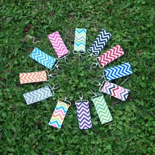 Низкий минимальный заказ шеврон держатель гигиенической помады зигзаг брелок лента бальзам для губ Чехол розовый цвет