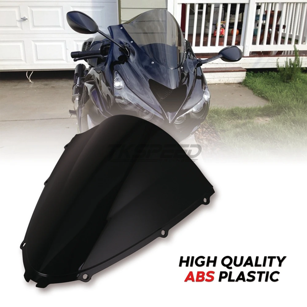 Черный мотоцикл лобовое стекло двойной пузырь для Kawasaki Ninja ZX14R ZX 14R ZZR1400 ZZR 1400 2006 2007