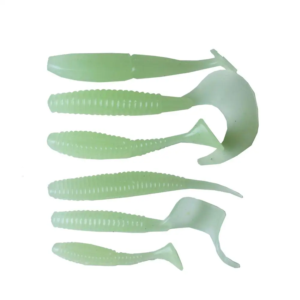 6 Cái/lốc Dạ Quang Mái Chèo Đuôi Mềm Grubs Phát Sáng Trong Tối T Đuôi Dụ Đầu Jig Mềm Dụ Cho Câu Cá Bass quan Lại Câu Cá|Mồi Câu| - AliExpress