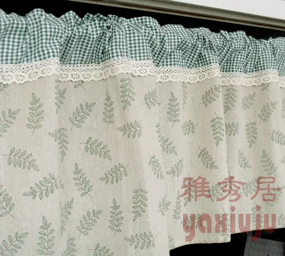 

Free shipping pastoral beautiful coffee short curtain kitchen curtains for living room bedroom 40*140CM customized